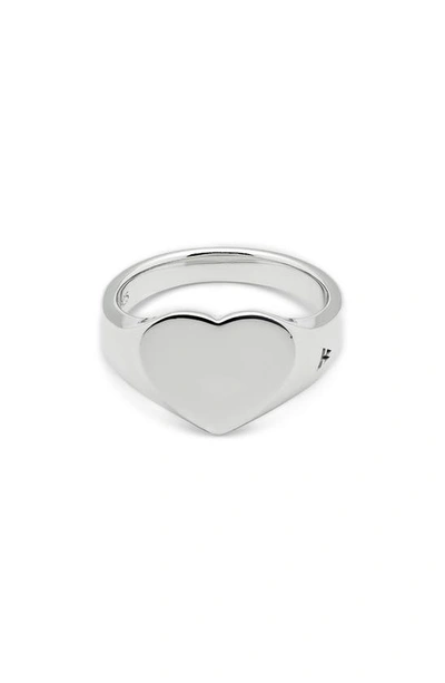 Tom Wood Mini Heart Ring In Sterling Silver
