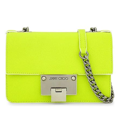 Jimmy Choo Rebel Soft Mini Fluorescent Leather Cross-body Bag In Shocking Yellow