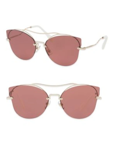 Miu Miu 62mm Mirrored Butterfly Sunglasses In Pink