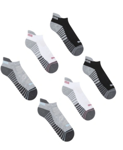 Puma Women's 1/2 Terry Low Cut - Ultimate Training Socks, 6 Pack In Gray And Multi