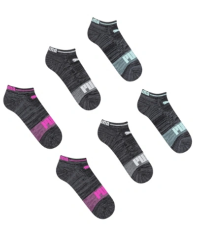 Puma Women's 1/2 Terry Low Cut - Sportstyle Training Socks, 6 Pack In Black And Pink