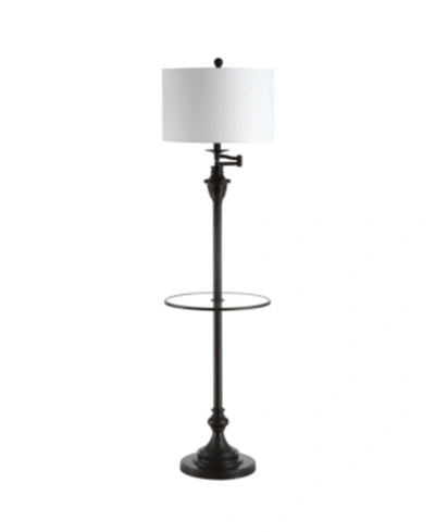 Jonathan Y Cora 60" Metal,glass Led Side Table And Floor Lamp In Black