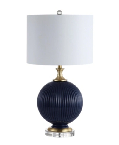 Jonathan Y Lucette 26.5" Glass/crystal Led Table Lamp In Navy
