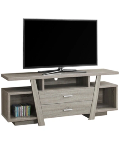 Monarch Specialties 60"l Tv Stand With 2 Drawers In Dark Taupe