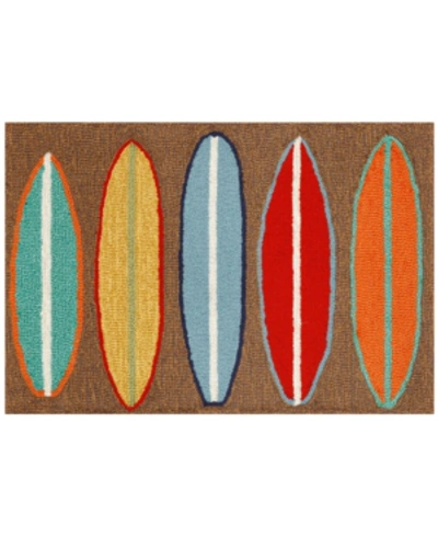 Liora Manne Front Porch Indoor/outdoor Surfboards Brown 2'6'' X 4' Area Rug