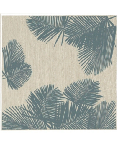 Liora Manne Carmel Palm 7'10" X 7'10" Square Rug In Aqua