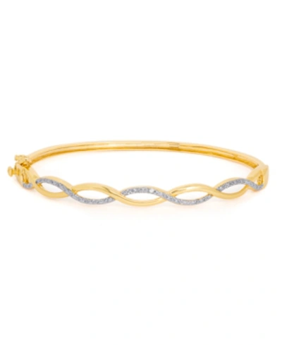 Macy's Diamond Accent Infinity Bangle In Gold-plate