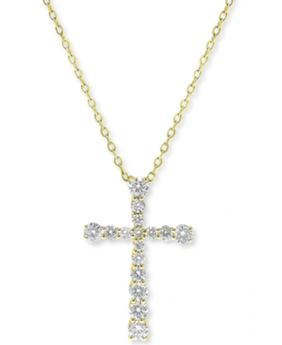 Macy's Diamond Cross Pendant Necklace (1/2 Ct. T.w.) In 14k Gold Or 14k White Gold In Yellow Gold
