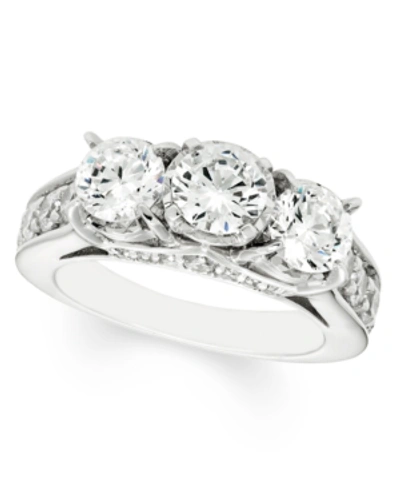 Macy's 3 Carat Diamond 3-stone Ring In 14k White Gold