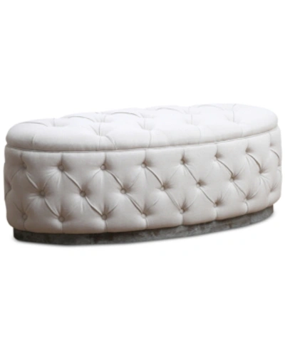 Abbyson Living Chesten Oval Ottoman In Beige