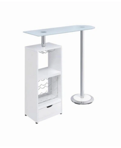 Coaster Home Furnishings Bishop Glass Top Bar Table In White