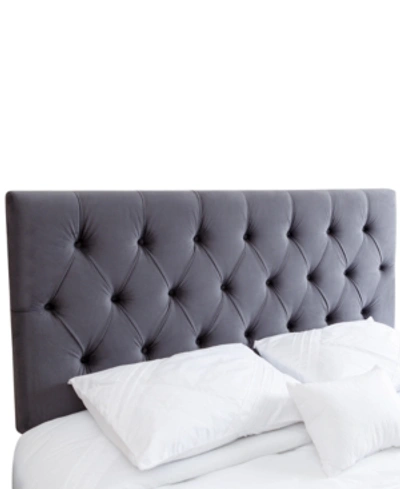 Abbyson Living Laurine Full/queen Tufted Velvet Headboard In Charcoal