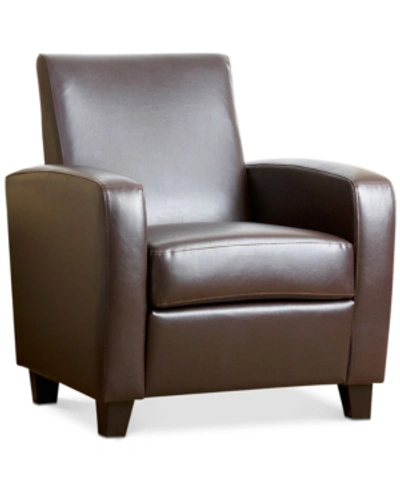 Abbyson Living Merced Club Chair In Dark Brown