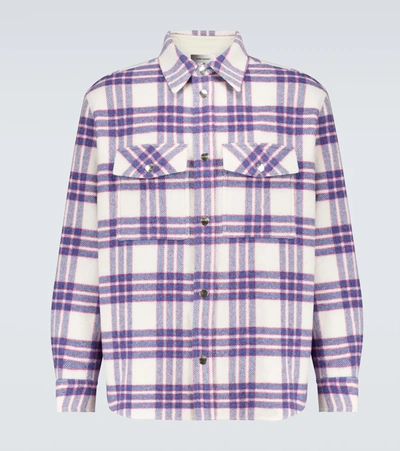 Isabel Marant Fesley Windowpane-check Wool-blend Flannel Shirt In Neutrals  | ModeSens