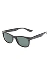 Ray Ban Junior 48mm Wayfarer Sunglasses In Transparent Blue/ Dark Brown