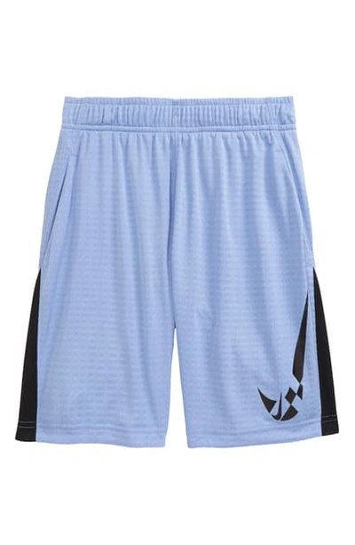 Nike Kids' Dri-fit Athletic Shorts In Light Marine/ Black/ Royal Blu