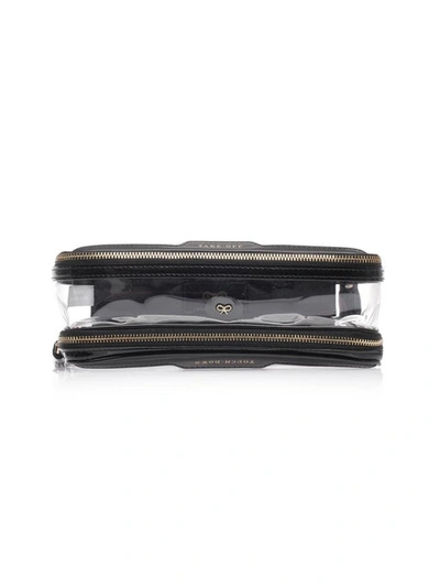 Anya Hindmarch In-flight Leather-trimmed Pvc Cosmetics Case In Black