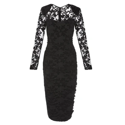 Nissa Embroidered Tulle Bodycon Dress