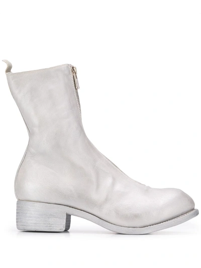 Guidi Front Zip Boots In Silver