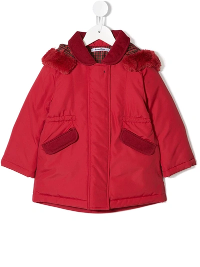 Familiar Kids' Padded Hooded Jacket In Red