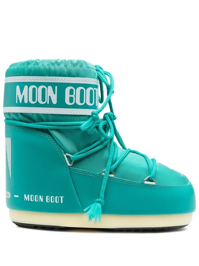 Moon Boot Logo Print Lace-up Boots In Blue