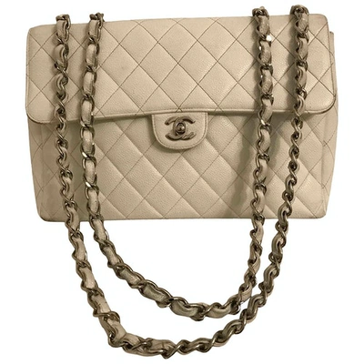 Pre-owned Chanel Timeless/classique Leather Crossbody Bag In White