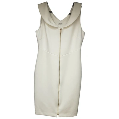 Pre-owned Calvin Klein Collection Dress In White
