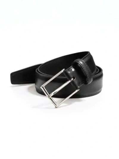 Ermenegildo Zegna Tailored Leather Belt In Black