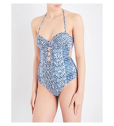Mara Hoffman Lace-up Detail Swimsuit In Middnight
