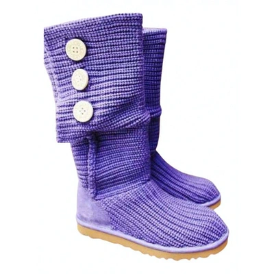 Pre-owned Ugg Cloth Snow Boots In Purple