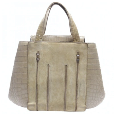 Pre-owned Brioni Leather Handbag In Grey
