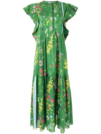 cynthia rowley green floral dress Cynthia Rowley womens Secret Garden Silk Maxi Dress, 2