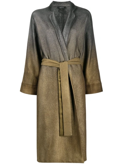 Avant Toi Merino-cashmere Blend Felted Ombre Wrap Coat In Green