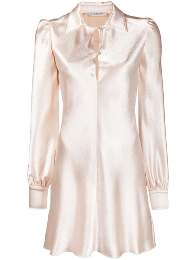 Philosophy Di Lorenzo Serafini Shirt Flared Dress In Neutrals