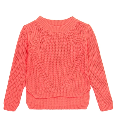 Molo Kids' Gillis Ribbed-knit Organic Cotton Jumper In Red