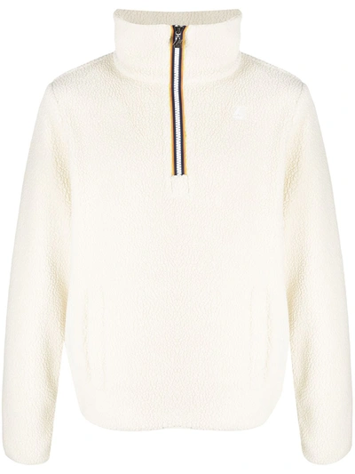 K-way R&d Nathan Faux-shearling Fleece Pullover In Neutrals