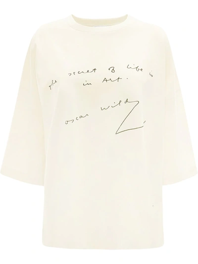 Jw Anderson Off-white Oversized Oscar Wilde T-shirt