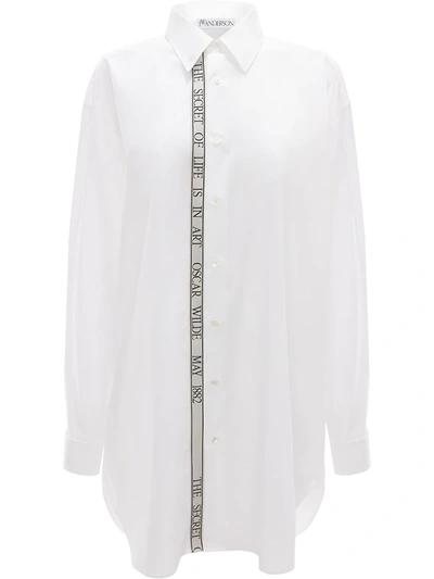 Jw Anderson Oscar Wilde Capsule: Oversize Tape Shirt In White