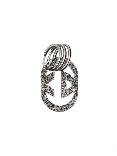 Gucci Interlocking G Sterling Silver Multi-ring Key Chain