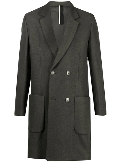 Low Brand Notched-lapel Double-breasted Coat In Green
