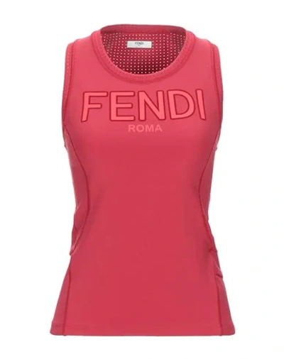 Fendi Tank Top In Brick Red