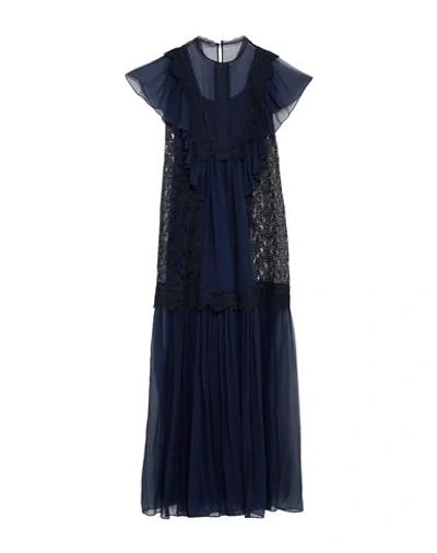 Alberta Ferretti Long Dresses In Dark Blue