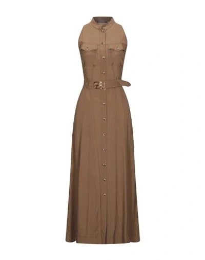 Alberta Ferretti Long Dresses In Khaki