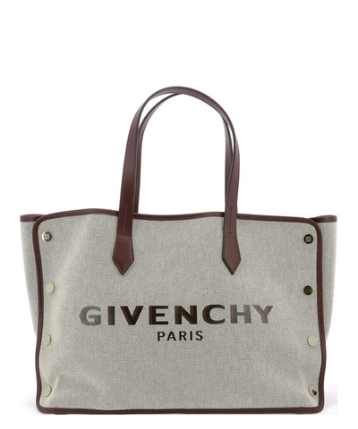 Givenchy Grey And Dark Brown Bond Tote Bag In Beige