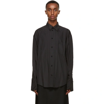 Balenciaga Black Plissé Shirt In 1000 Black
