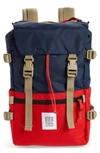 Topo Designs Classic Rover Backpack In Turquoise/red