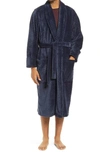 Nordstrom Plush Jacquard Robe In Navy Blazer Jacquard Plaid