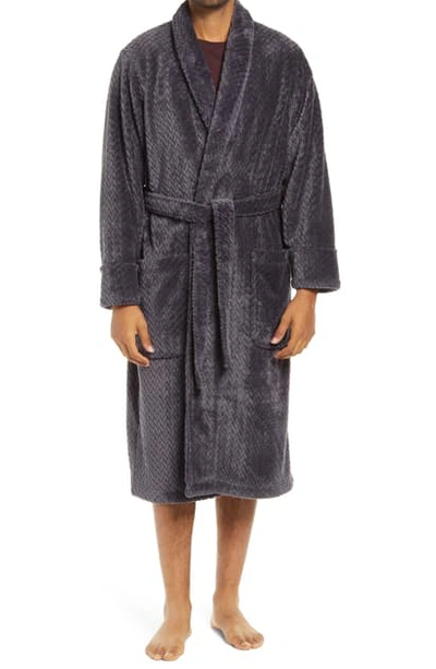 Nordstrom Plush Jacquard Robe In Grey Meteor Jacquard Plaid