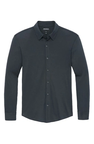 Bonobos Slim Fit Knit Button-up Shirt In Jet Black