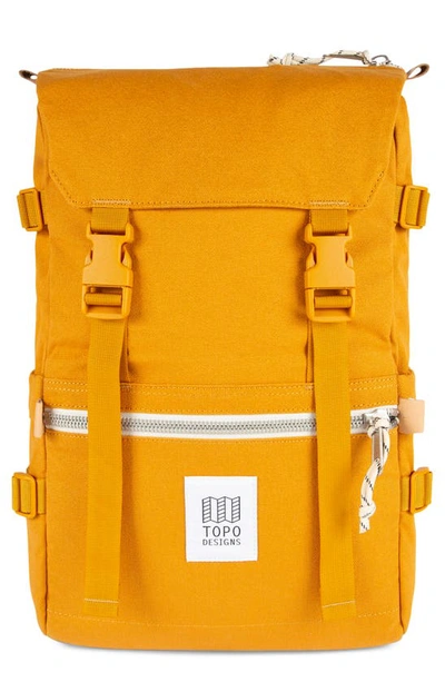 Topo Designs Classic Rover Backpack In Yellow Canvas